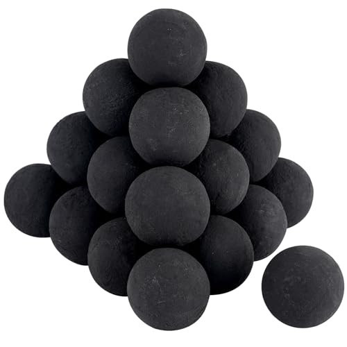 Skyflame 2-Inch Ceramic Fireplace Balls, 25PCS Round Fire Pit Balls for Indoor and Outdoor Fire Bowl Fireplace DIY Accessory, Black | Amazon (US)