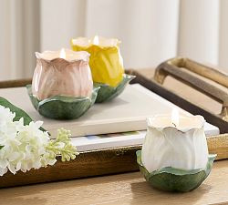 Vintage Tulip Votive Candle - Flower Market | Pottery Barn (US)