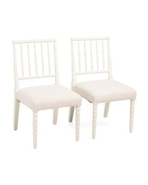 Set Of 2 21x34 Wooden Spindle Dining Chairs | TJ Maxx