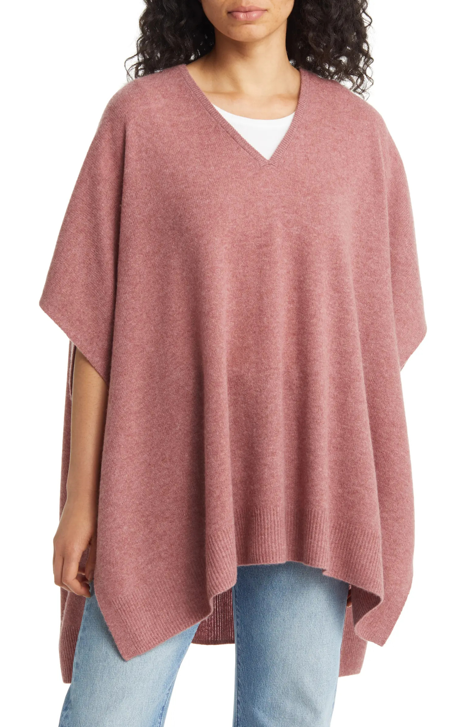 V-Neck Wool & Cashmere Poncho | Nordstrom