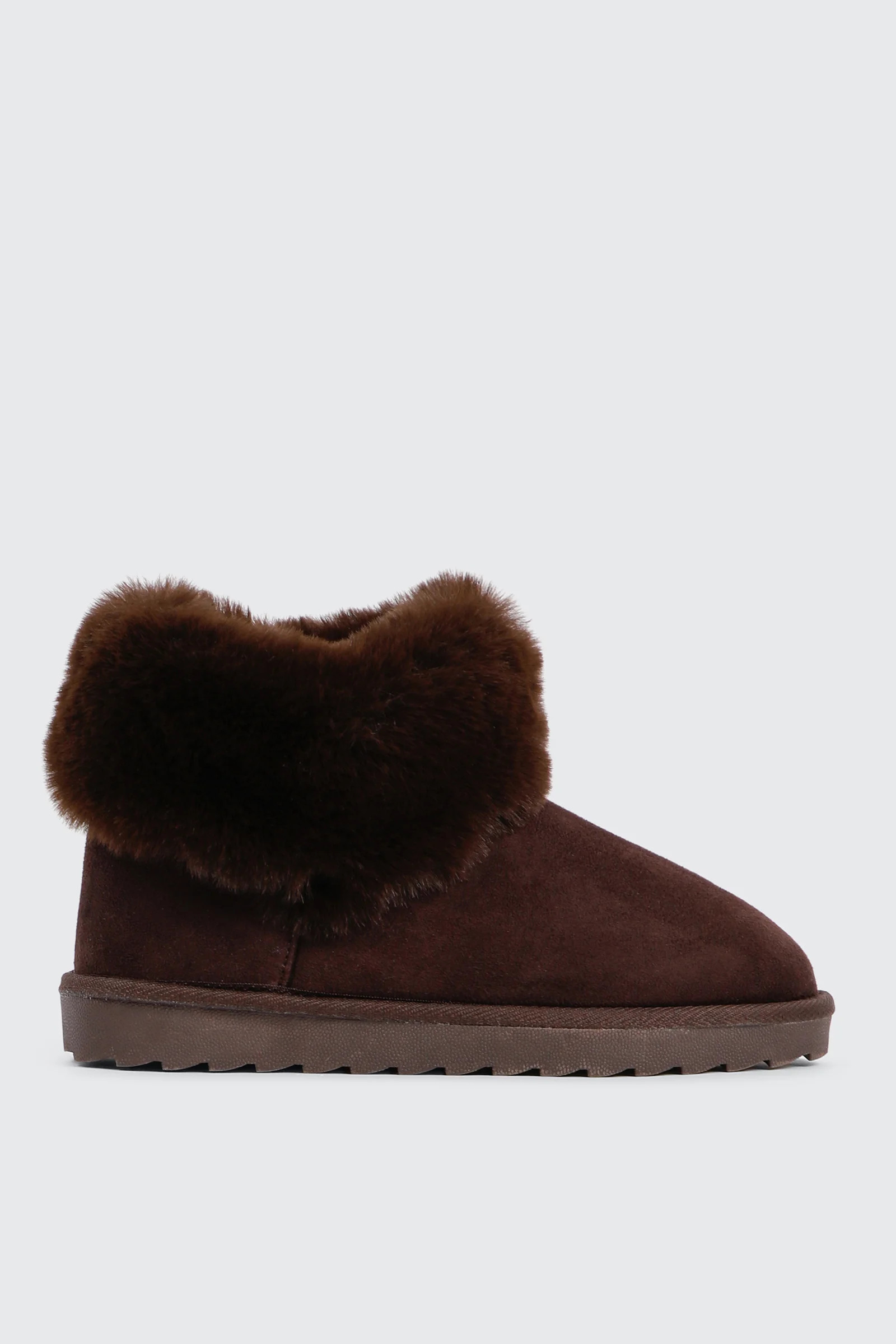Faux Sheepskin Ankle Boots with Fur Trim | Ardene