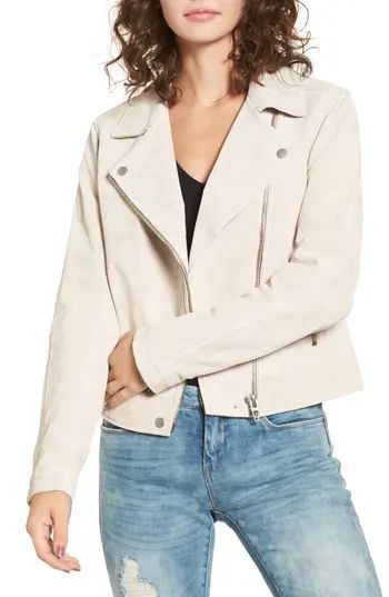Women's Blanknyc Suede Moto Jacket, Size X-Small - Beige | Nordstrom