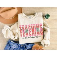 Cute Teacher Valentine Shirt, Sweet Hearts Sweatshirt, Back To School Shirt, Love Tee, Valentines | Etsy (US)