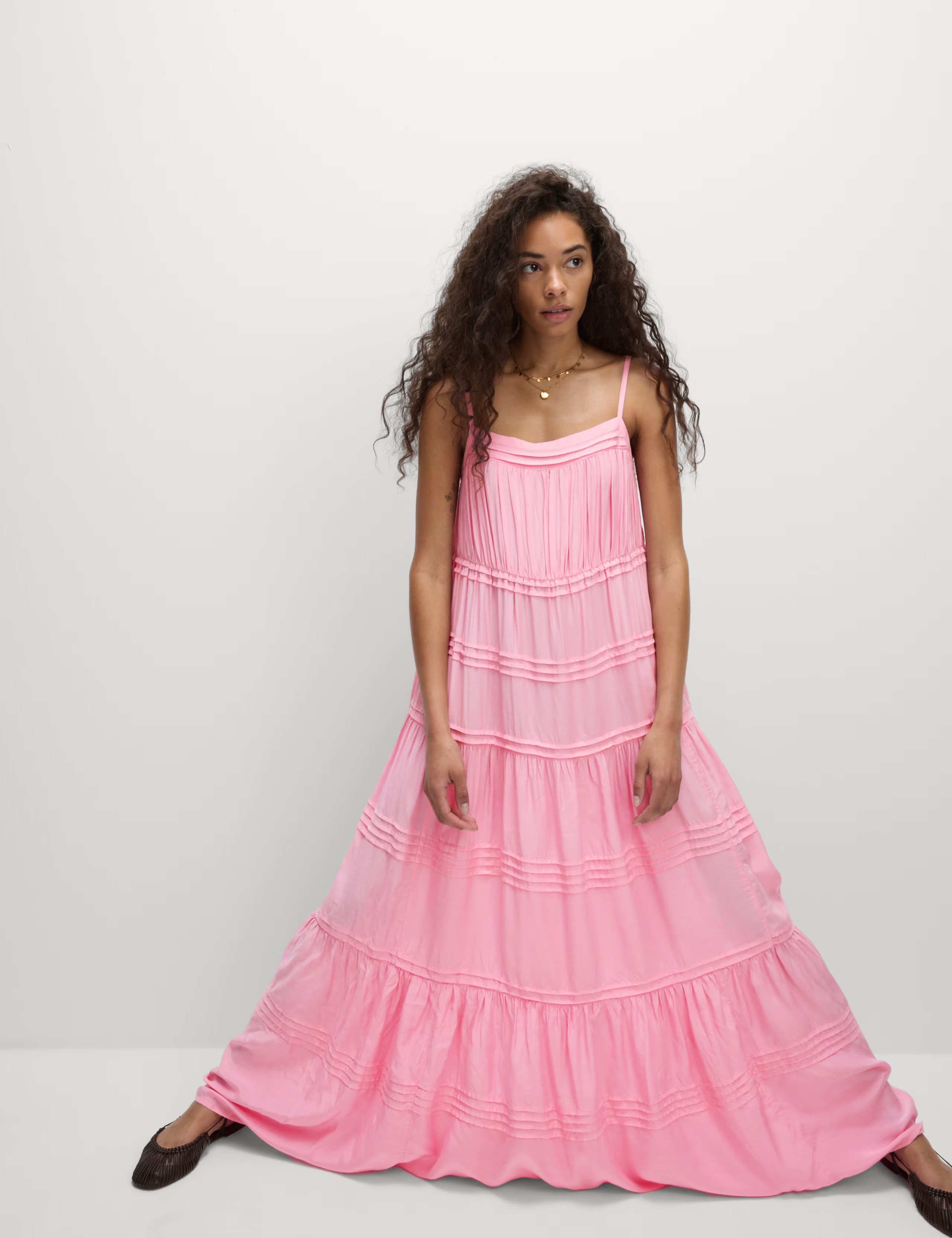 Square Neck Pintuck Maxi Cami Dress | Marks & Spencer (UK)