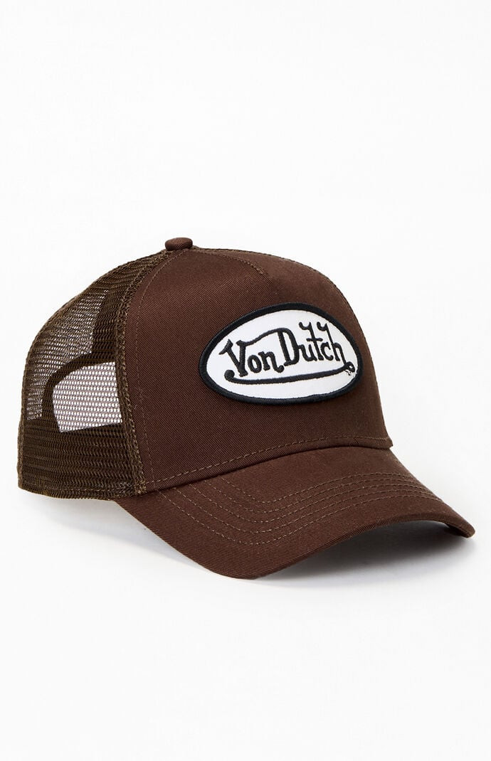 Von Dutch Brown Staple Trucker Hat | PacSun