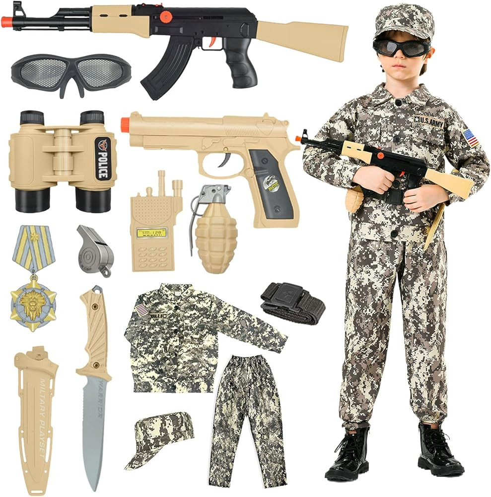 Army Costume For Kids, Military Soldier Costumes For Boys, Halloween Costumes Dress Up Role Play ... | Amazon (US)
