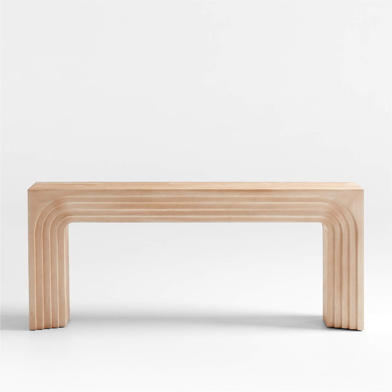 Valo 72" Rectangular Natural Pine Wood Console Table + Reviews | Crate & Barrel | Crate & Barrel