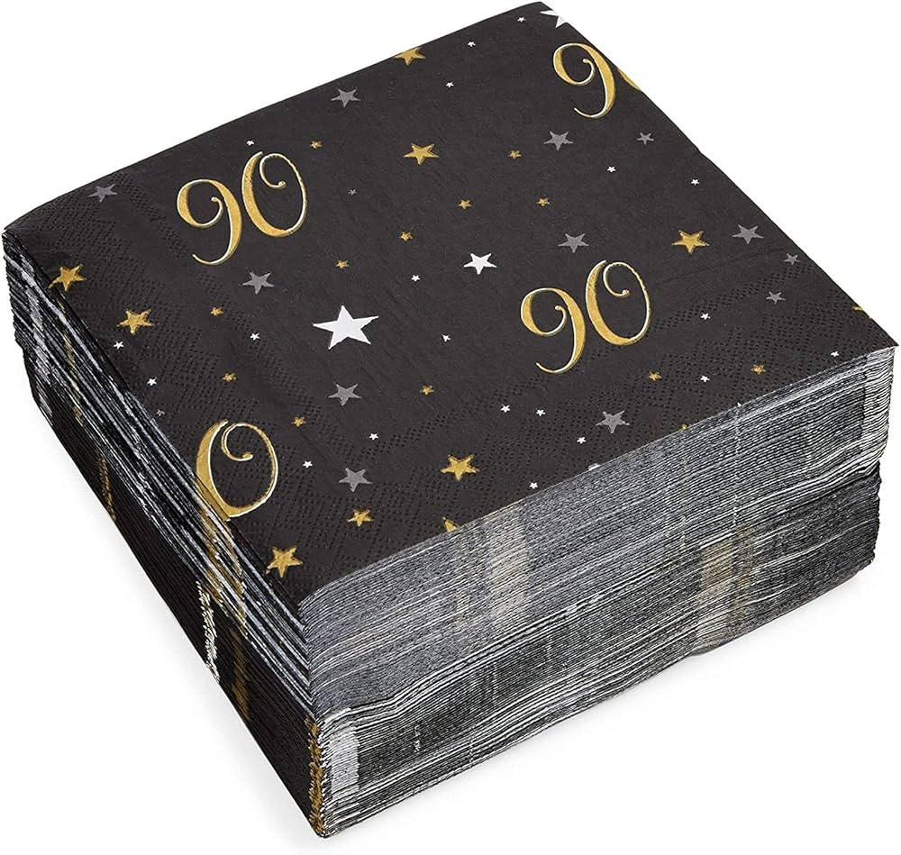 Sparkle and Bash 90th Birthday Napkins - Absorbent 2-Ply Napkins for 90th Birthday Party - Elegan... | Amazon (US)