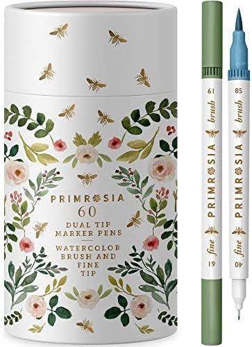 Visit the Primrosia Store
4.6 out of 5 stars1,121 Reviews
Primrosia 60 Dual Tip Marker Pens, Finelin | Amazon (US)