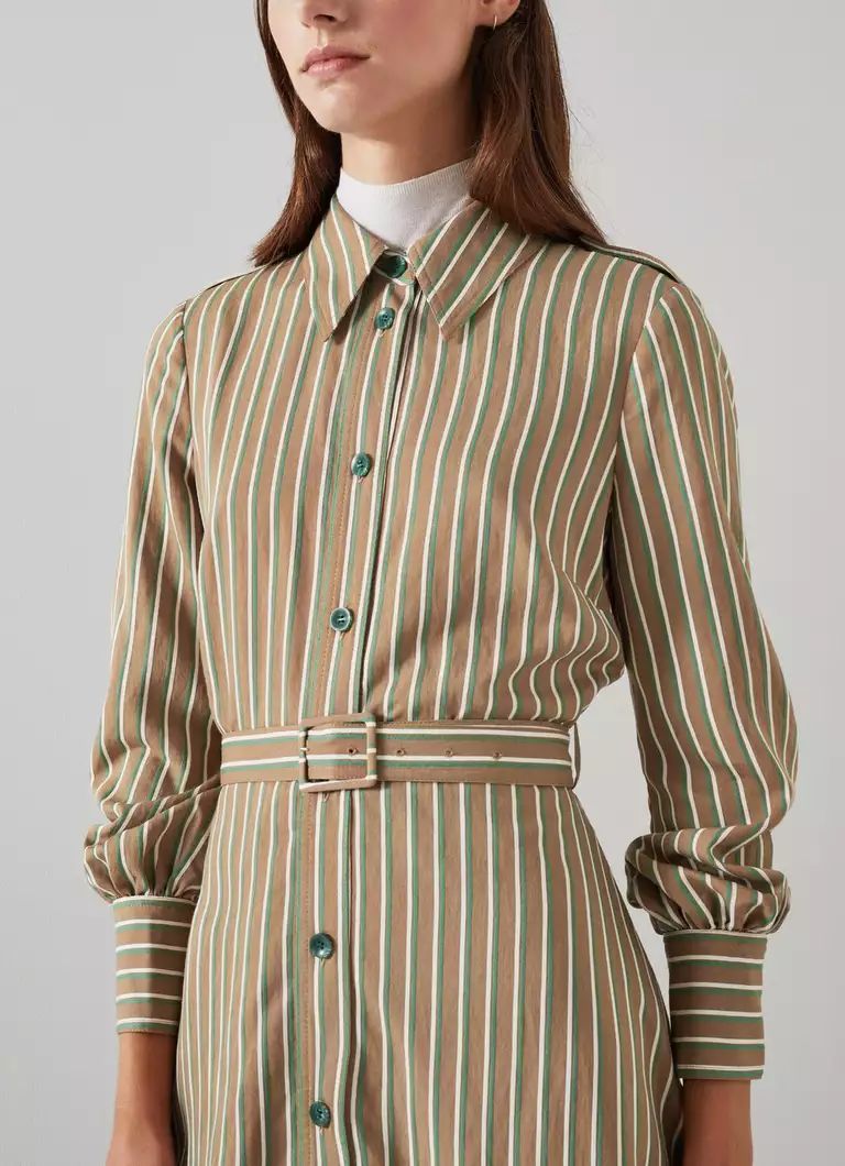 Frances Striped Sustainable Viscose Rich Shirt Dress | L.K. Bennett (UK)