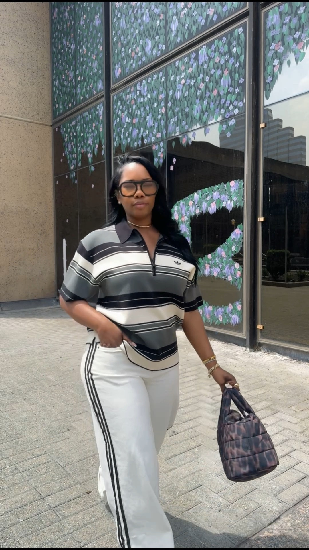 Adidas oversized knit polo striped shirt paired with wide leg white denim @adidas pants. Perfect for casual days at the office or running errands.  Both pieces are super comfortable. I’m wearing a size XS top and 30/32 in the jeans. 

#ltkstyle #outfitinspo

#LTKootd #LTKWorkwear #LTKOver40