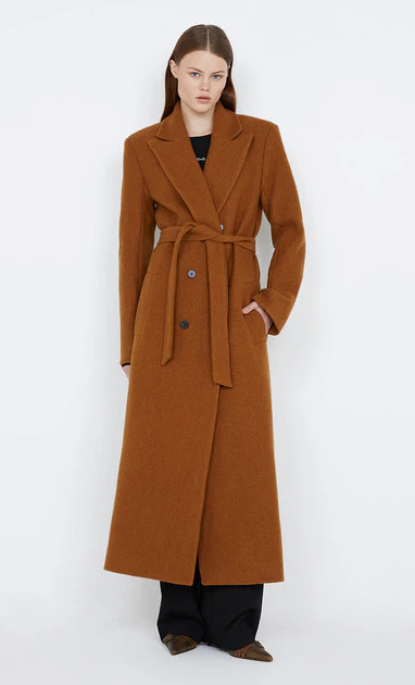 TEYANA BELTED COAT - TOFFEE | Bec & Bridge (Global)