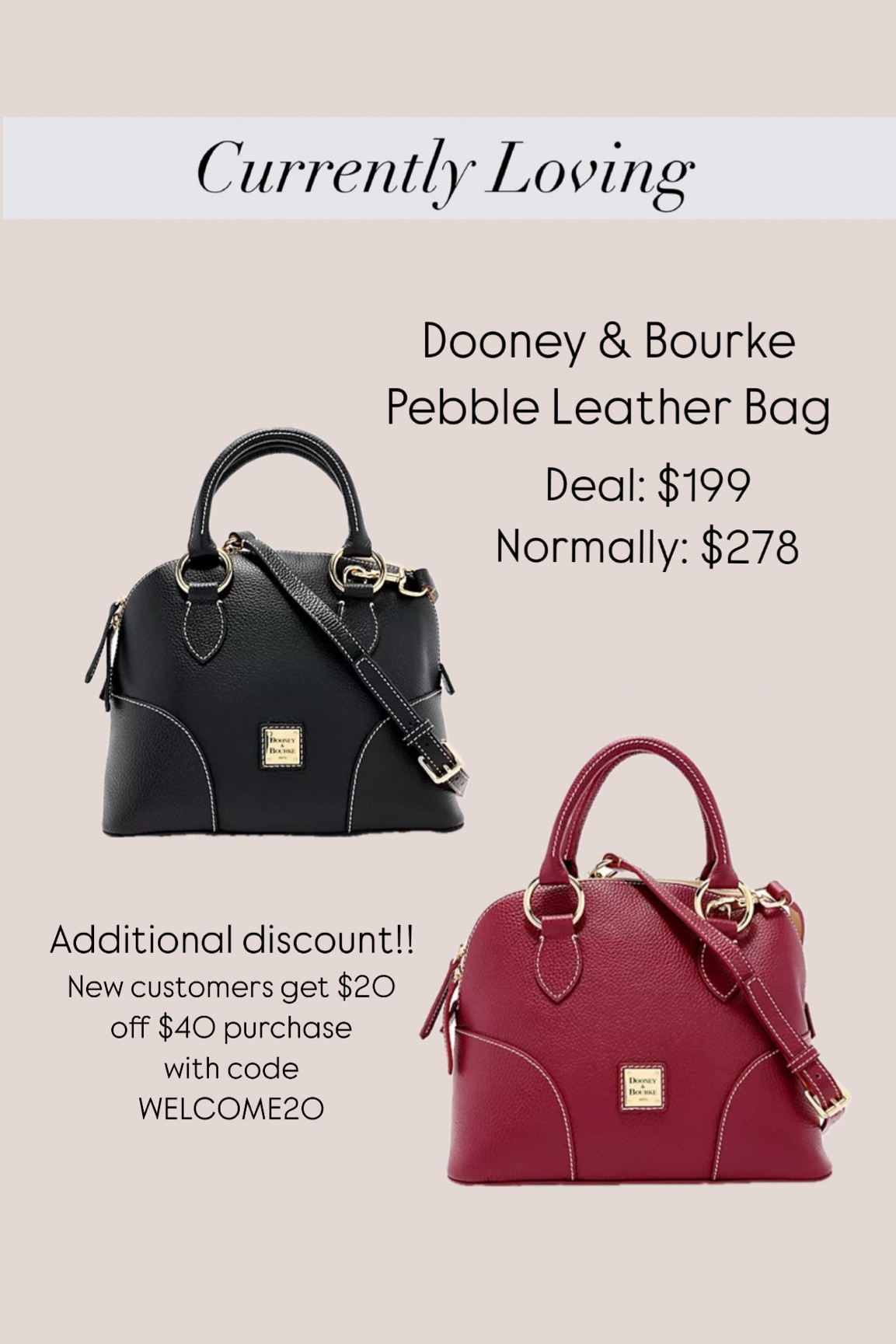How gorgeous!! Great for gifting too! Perfect fall and winter bag! Grab it while
on sale. Love the long and short  strap options. 
New customer gets  additional discount of $20 with $40 purchase code WELCOME20. 
#ad
@QVC
@dooneyandbourke
#LoveQVC


#LTKGiftGuide #LTKItBag #LTKHoliday