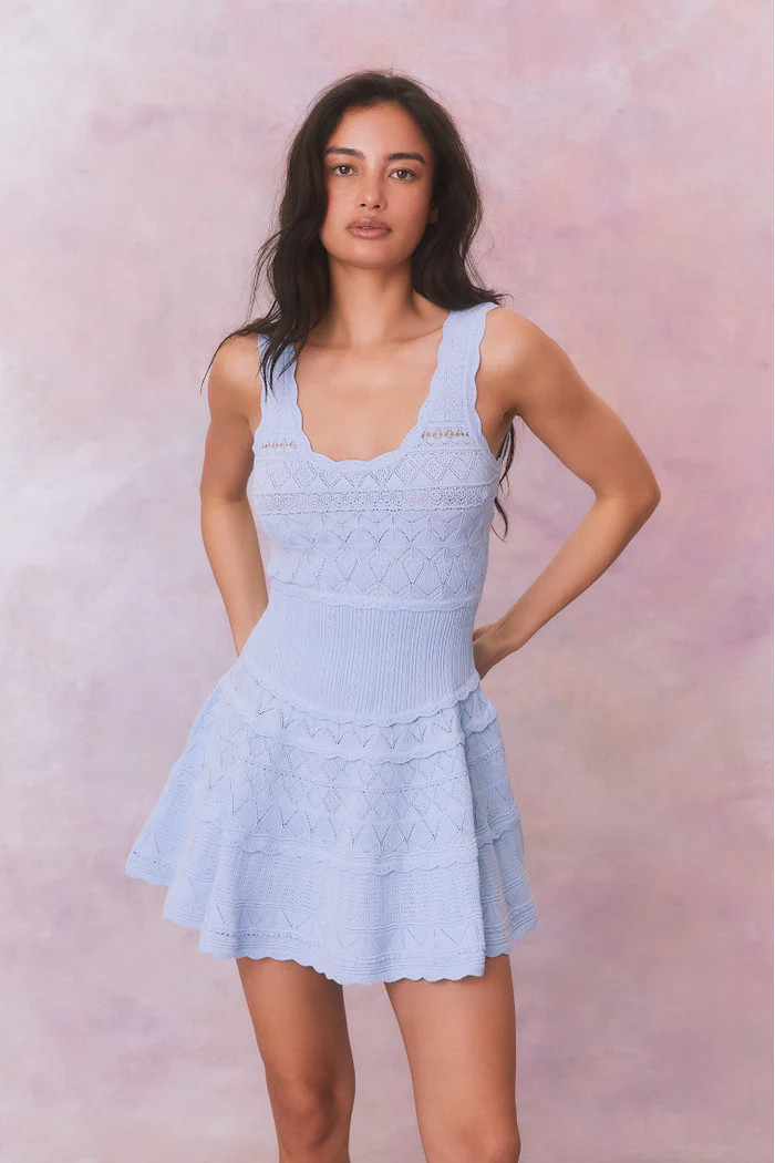 Ronelle Pointelle Scallop Mini Dress | LoveShackFancy