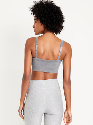 Light Support Fluid Seamless Ribbed Sports Bra | Old Navy (US)