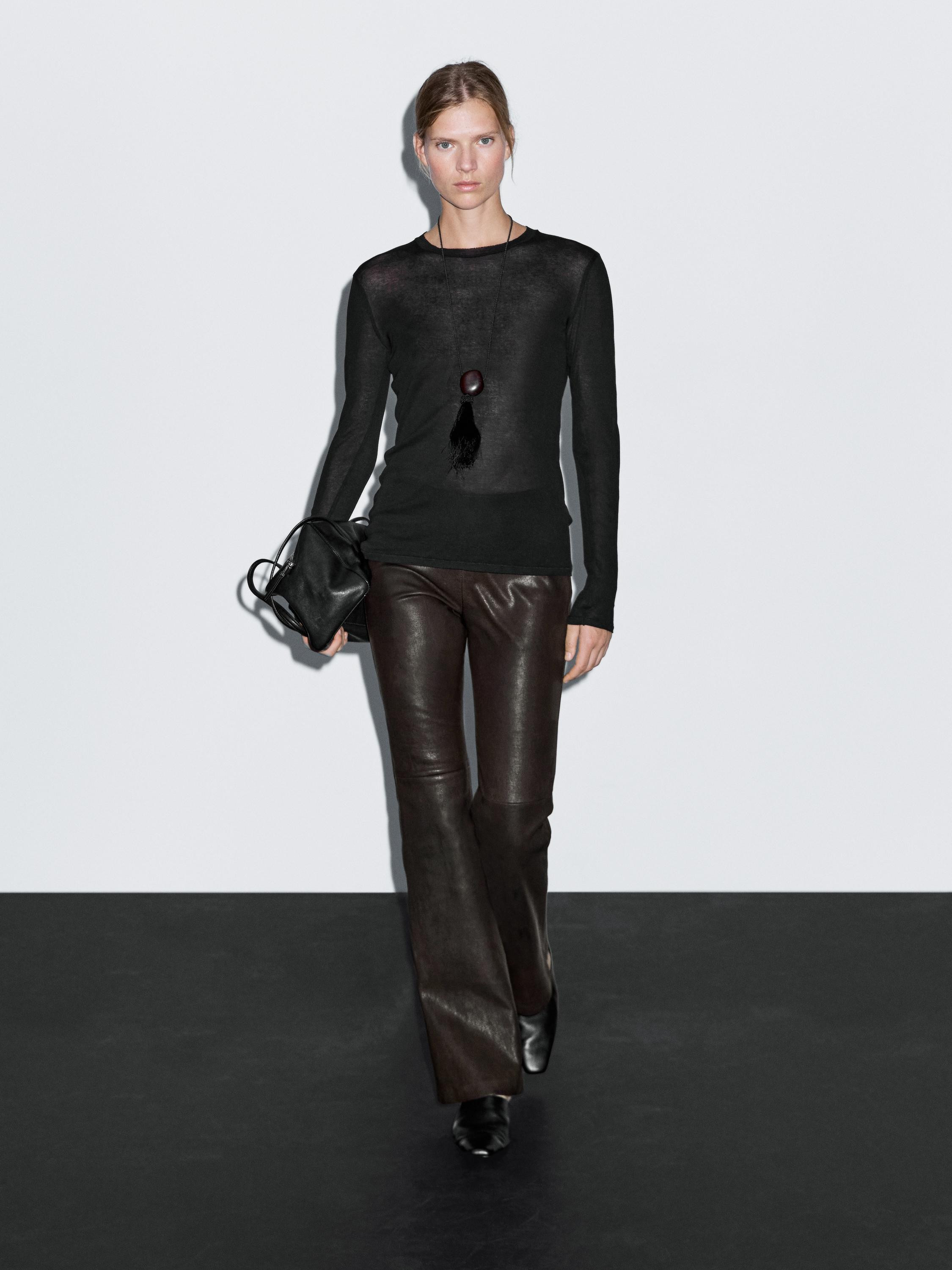 Nappa leather leggings | Massimo Dutti US