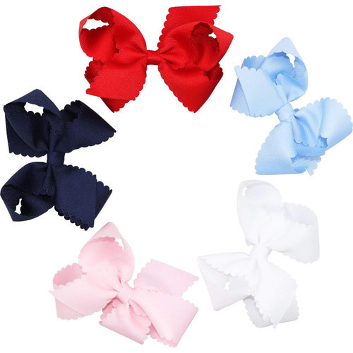 Medium Scalloped Edge Grosgrain Bow | Cecil and Lou