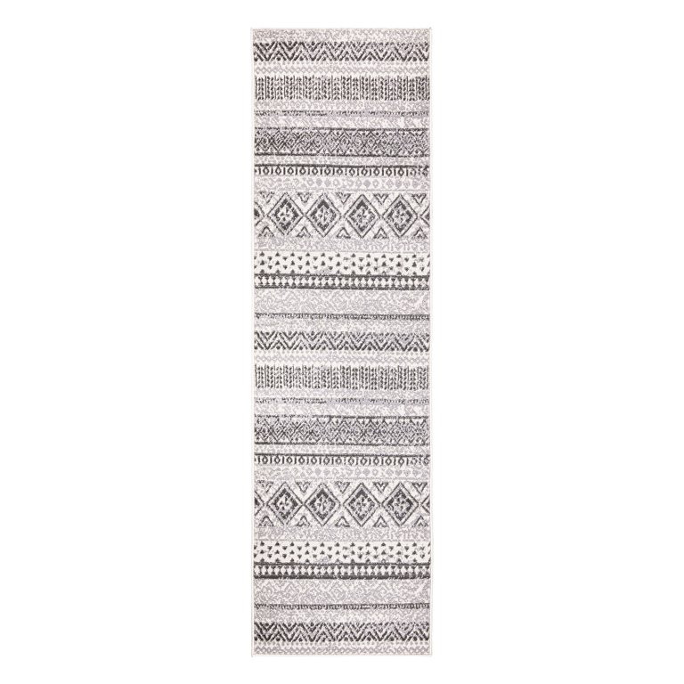 Modern Geometric Boho Area Rug 2'x7' Gray Runner Rug | Walmart (US)