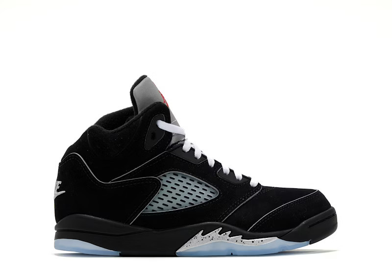 Jordan 5 Retro OG Metallic Reimagined Sneakers in Black/White/Metallic Silver | StockX