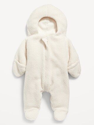 Unisex Sherpa Zip Footed One-Piece for Baby | Old Navy (US)