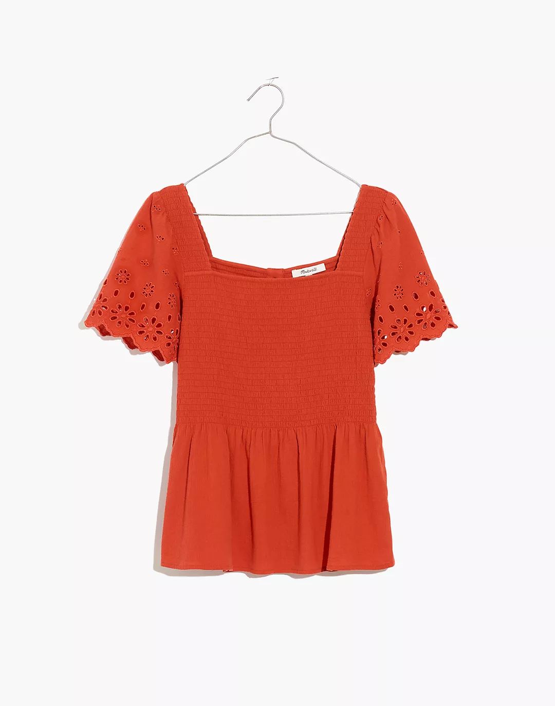 Eyelet-Sleeve Kate Smocked Top | Madewell