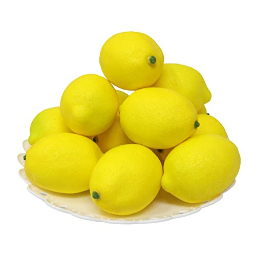 yueton 12PCS Lifelike Artificial Lemon, Realistic Faux Lemon Fake Fruit, Simulation Fruits Model Props, for Home Decoration, Display Cabinet, Photography, Party, Festival Decoration | Amazon (US)