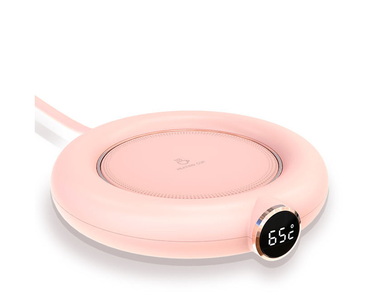 3 Levels Smart USB Coffee Mug Warmer LCD Tea Milk Cup Heater Pad Heating Plate - Pink | Catch.com.au