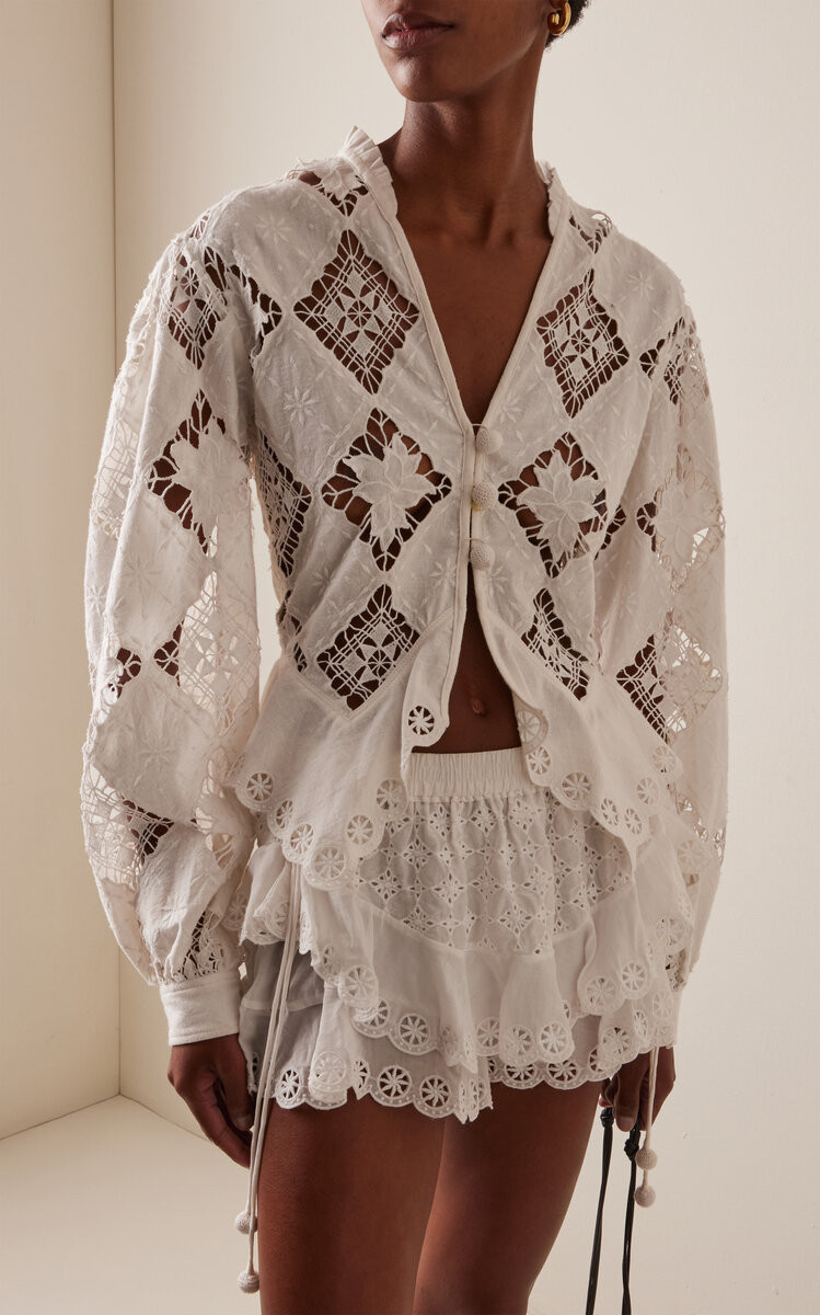 Nina Cotton-Linen Blouse | Moda Operandi (Global)