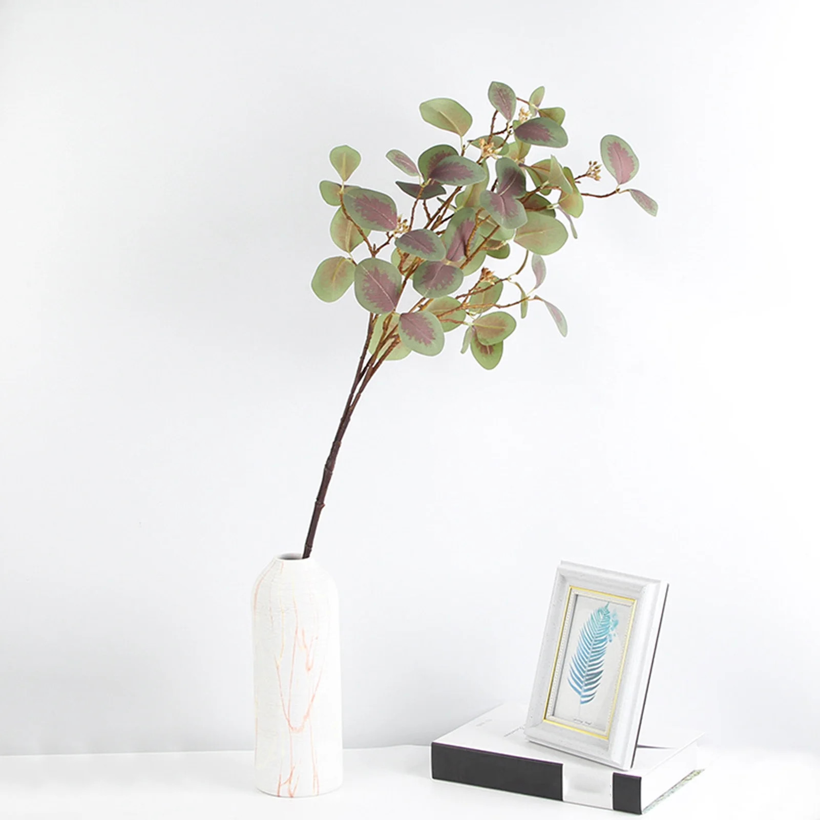 5Pc Artificial Eucalyptus Leaves Stems Real Grey Green Touch Branches for Home Office Centerpiece... | Walmart (US)