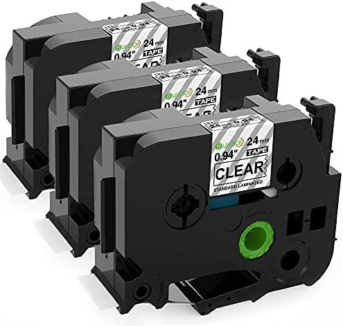 .94” BLACK ON CLEAR Brother P-Touch Tape | Amazon (US)