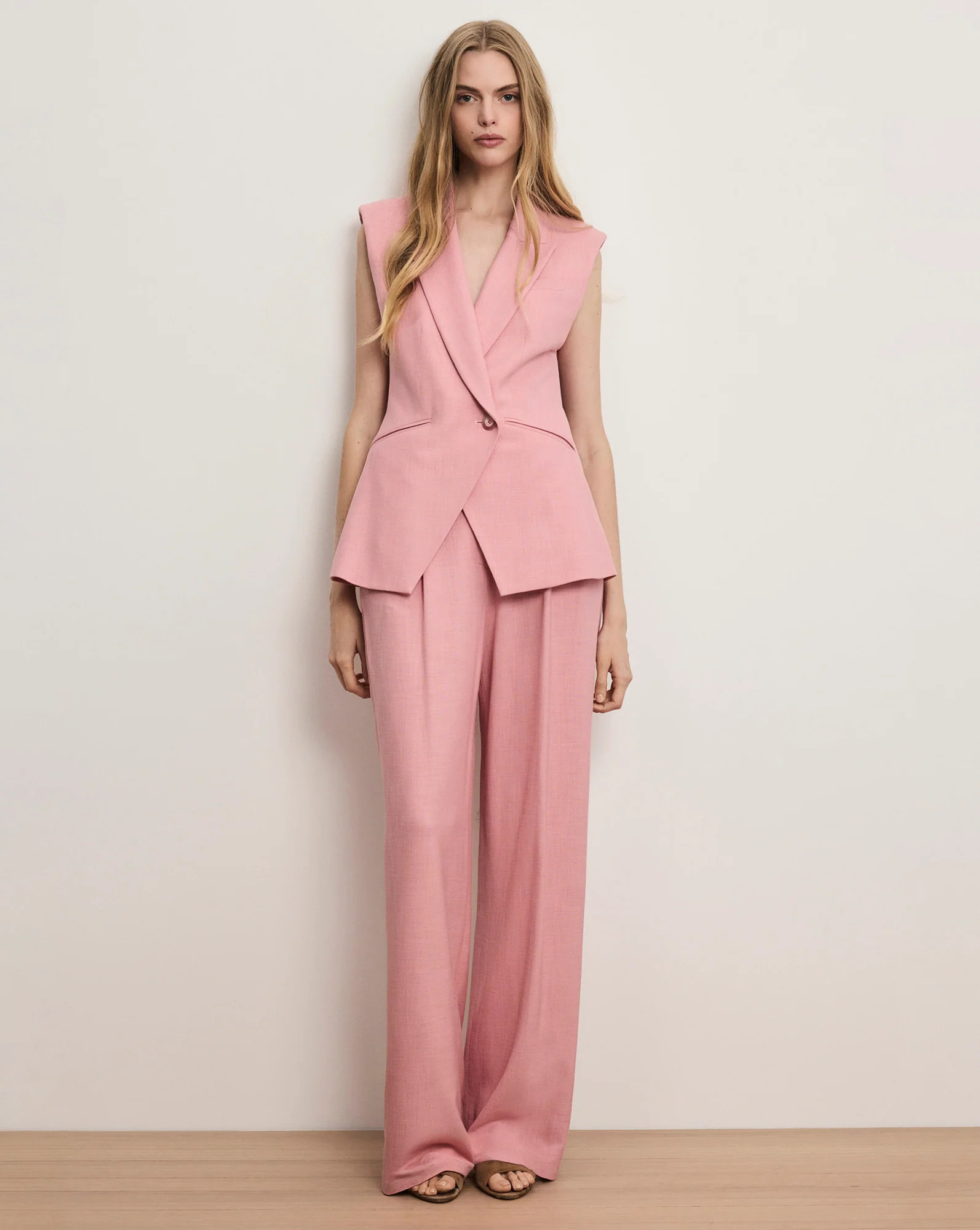 Marbeau Wide-Leg Pant in Pink | Veronica Beard | Veronica Beard