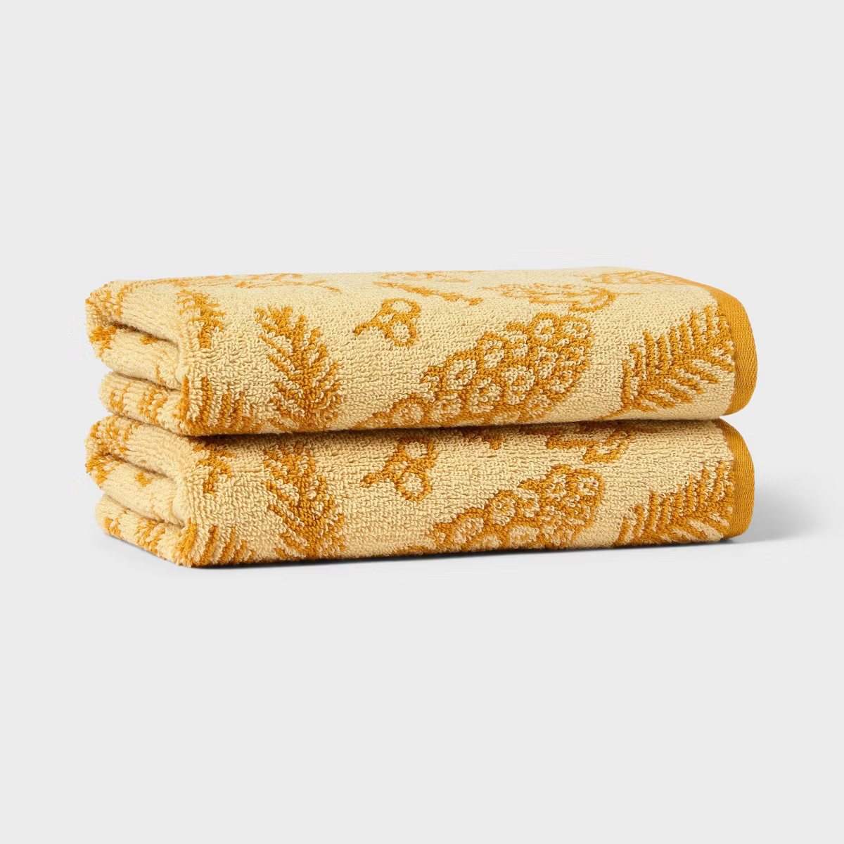 2pk Leaves Harvest Hand Towel Set Gold - Room Essentials™ | Target