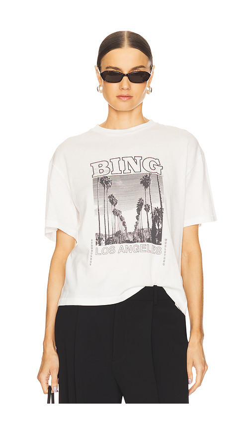 ANINE BING Louis Bing Tour Tee in White. Size M. Also in S. | Revolve Clothing (Global)