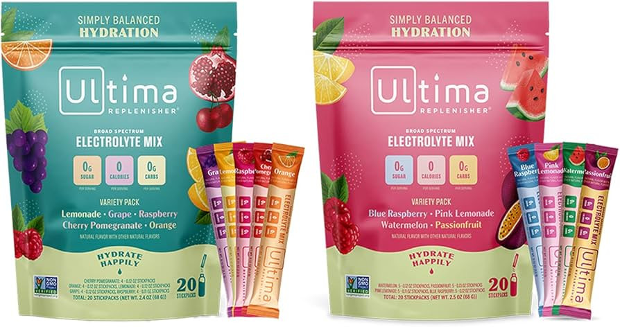 Ultima Replenisher Hydration Electrolyte Powder- Keto & Sugar Free- On The Go Convenience Bundle-... | Amazon (US)