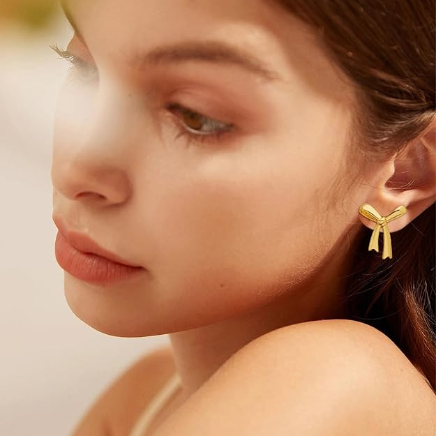 Gold Silver Bow Drop Earrings for Women Long Tassel Chain Bow Earrings Ribbon Bowknot Dangle Earr... | Amazon (US)