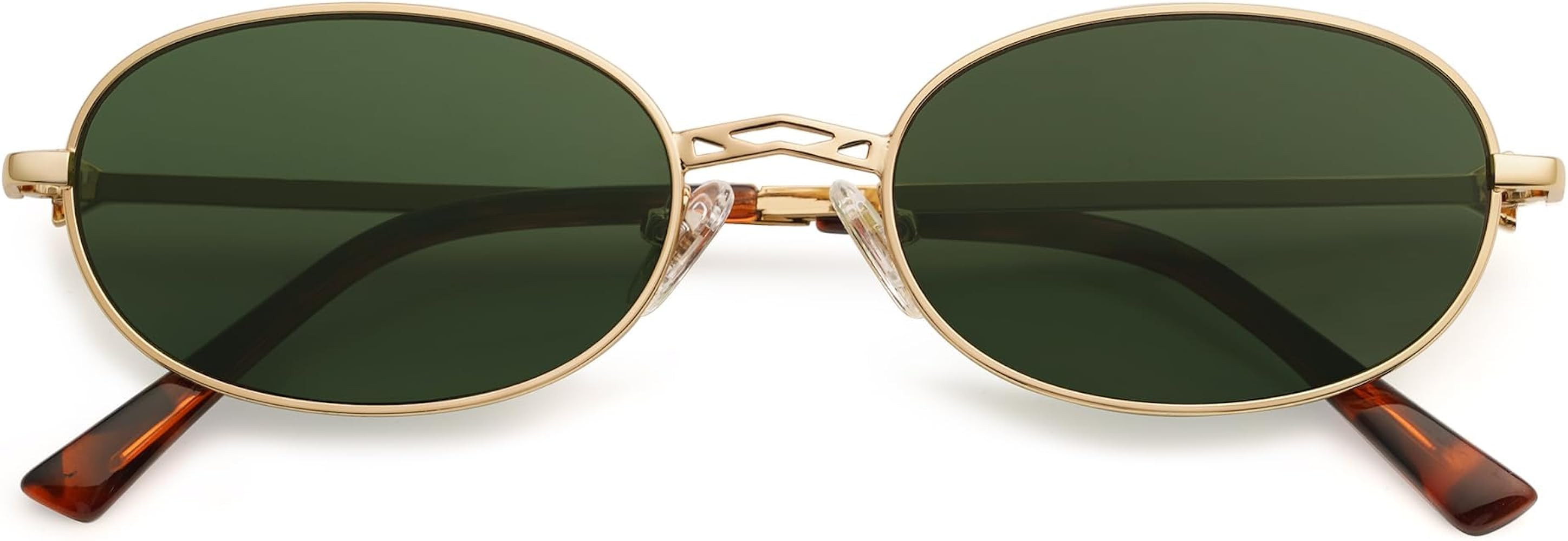 Retro Oval Sunglasses for Women Men Trendy Designer 90s Vintage Y2k Sunnies AP3662 | Amazon (US)