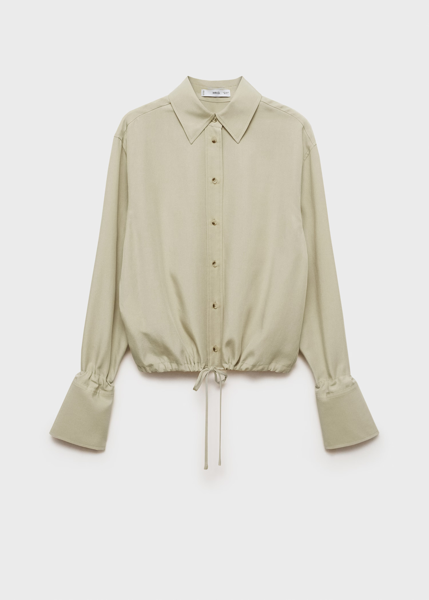 Lyocell shirt with bow - Woman | MANGO USA | MANGO (US)