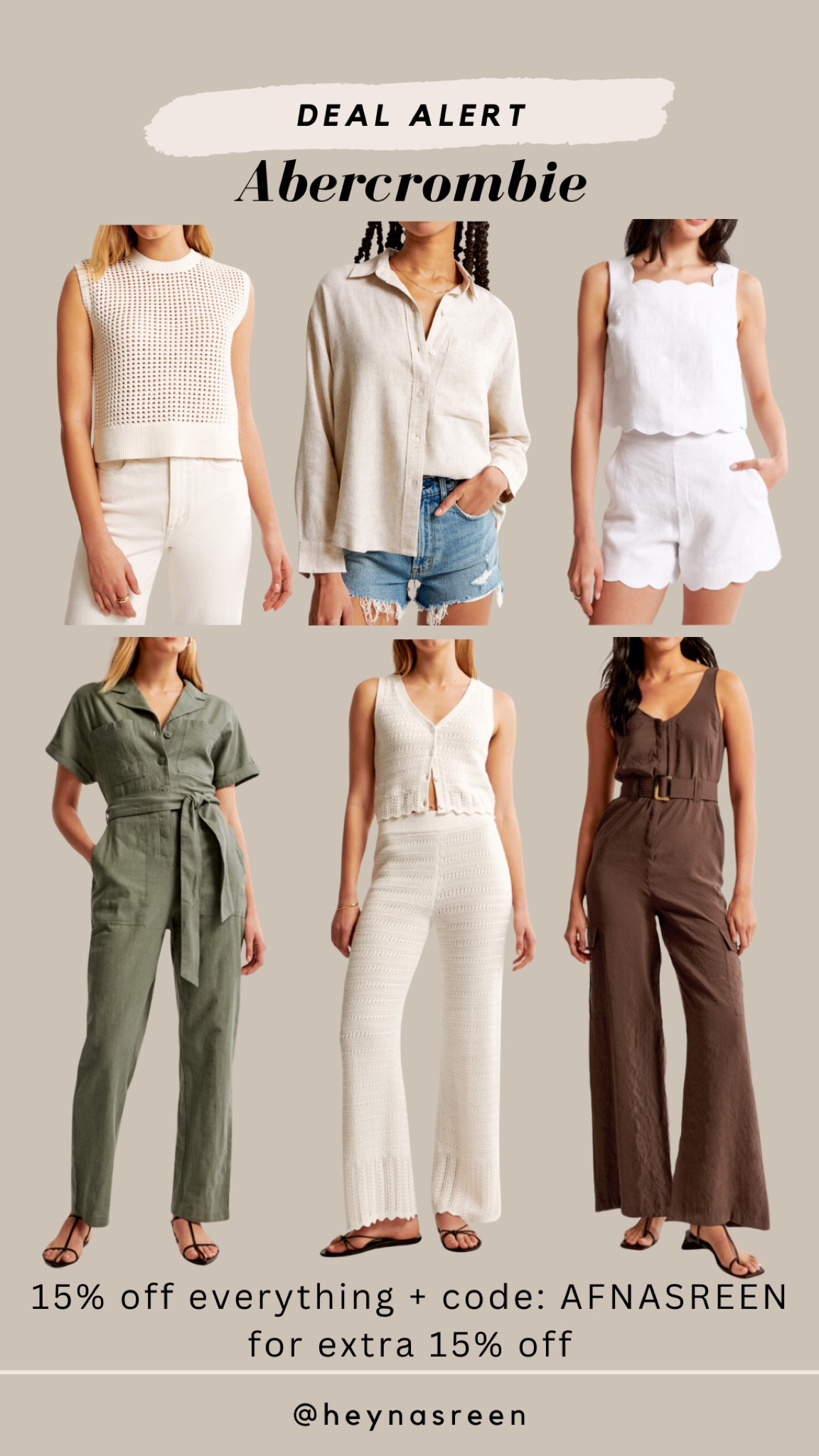 15% off during the Abercrombie sale plus extra 15% off with my stackable code AFNASREEN

#LTKsalealert