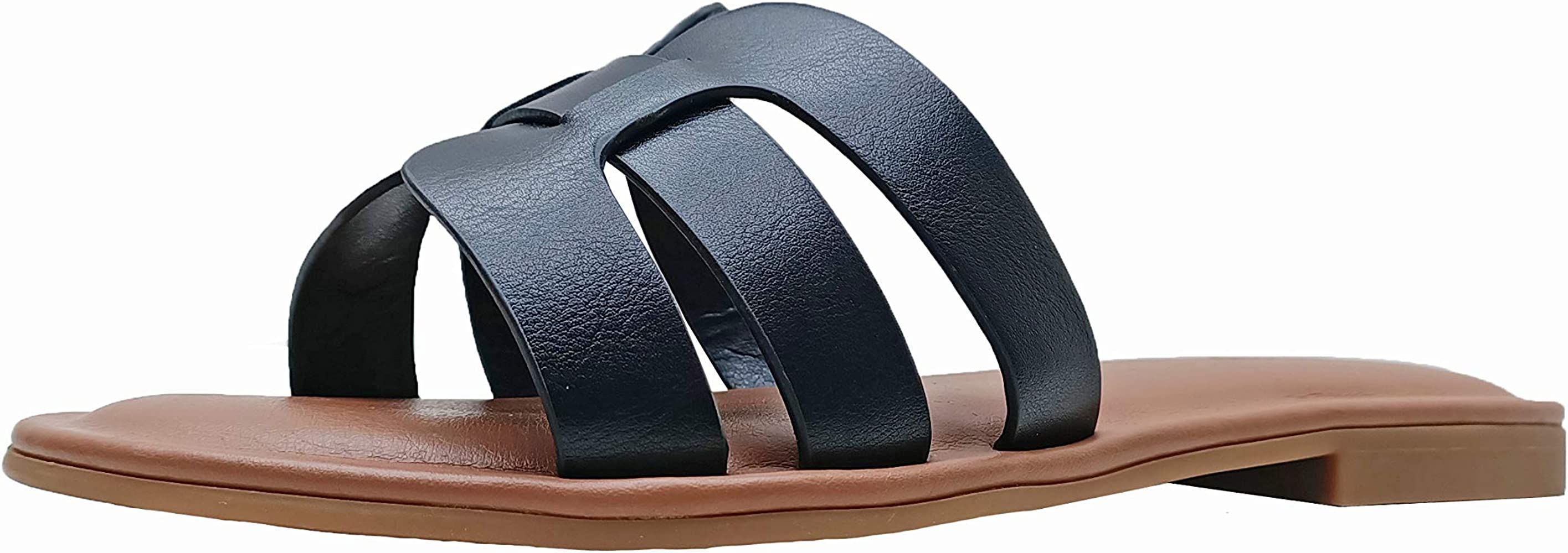 Amazon Brand - Women's Monika Flat H-Band Slide Sandal by The Drop | Amazon (UK)