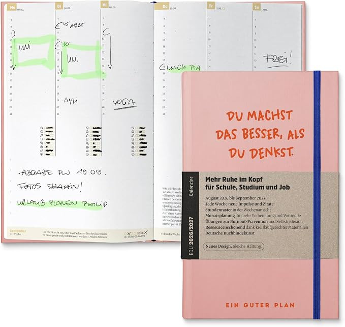 Ein guter Plan Edu 2026/2027 – Terminkalender für Achtsamkeit in Schule, Studium und Job –Na... | Amazon (DE)