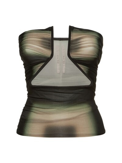Rick Owens - Prong printed cupro cut out crop top - Multicolor | Luisaviaroma | Luisaviaroma