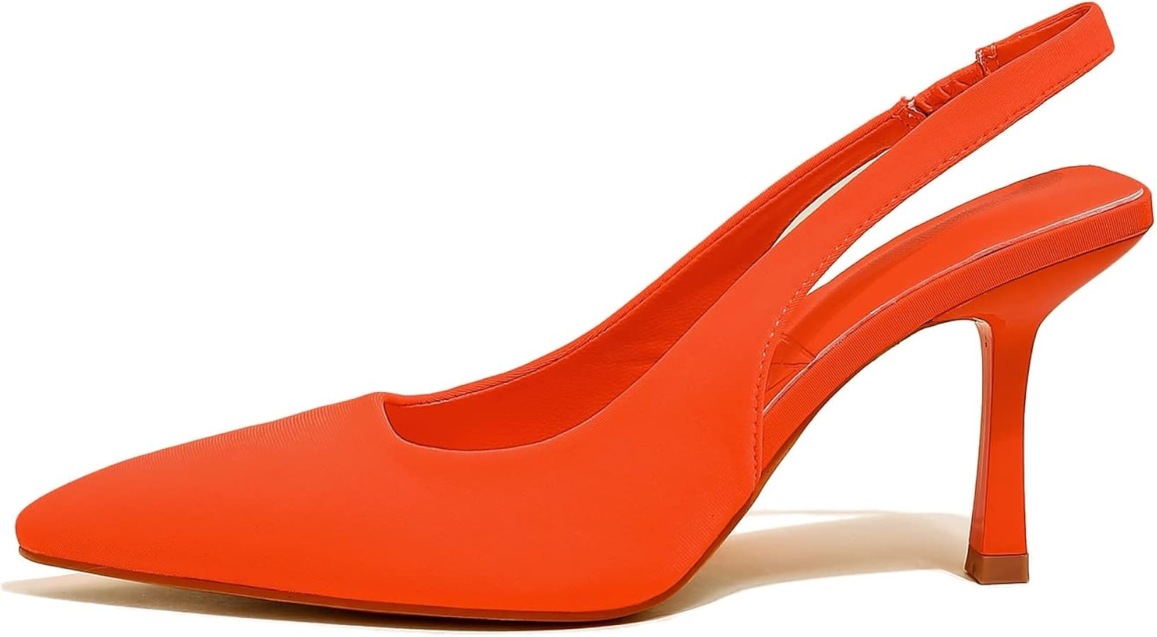 Women High-heel Fabric Slingback Pumps Kitten Heel Pointed Toe Slip-On Back Strap Sandals Mules C... | Amazon (US)