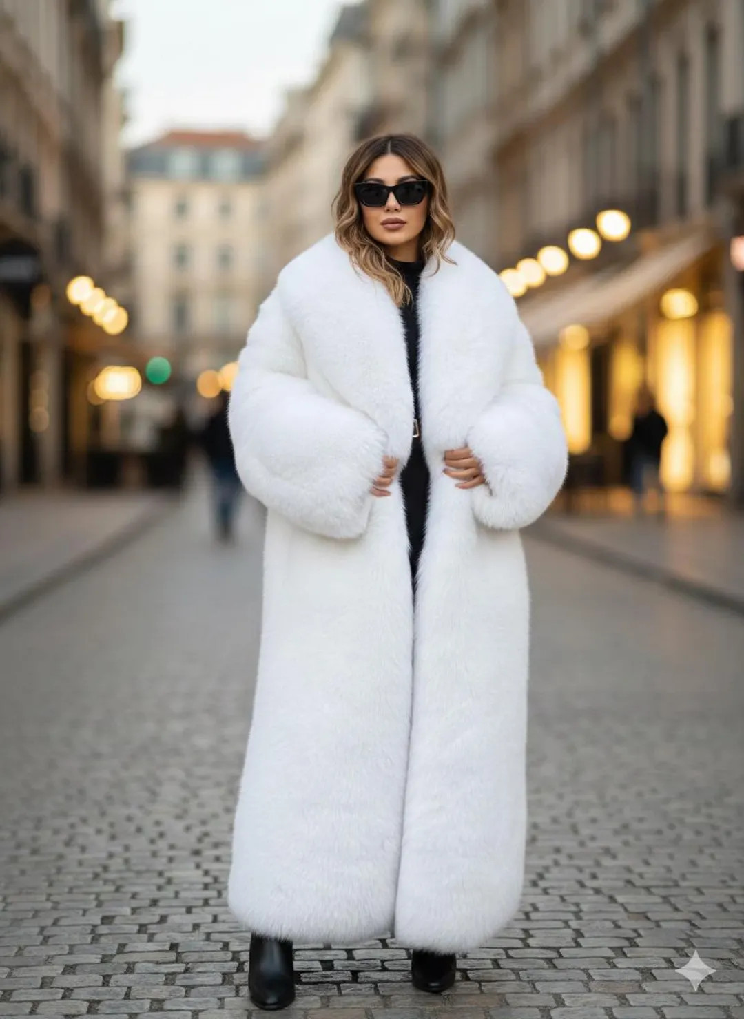 Long Shadow White Fox Fur Coat | Unisex Handmade Luxury Winter Fur Jacket - Etsy | Etsy (US)