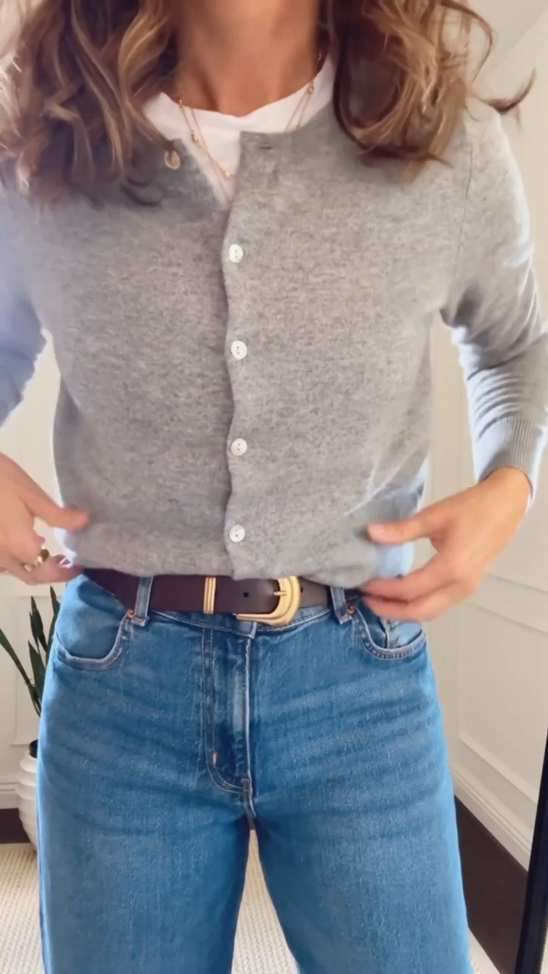 Cashmere cardigan is a favorite - perfect light weight to wear on its own onc during warmer days. I have it in two colors. Wearing small.  Swap boots for sneakers for a chic everyday pivot.  