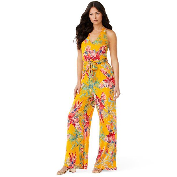 Sofia Jeans by Sofia Vergara Women's Halter Neck Jumpsuit | Walmart (US)