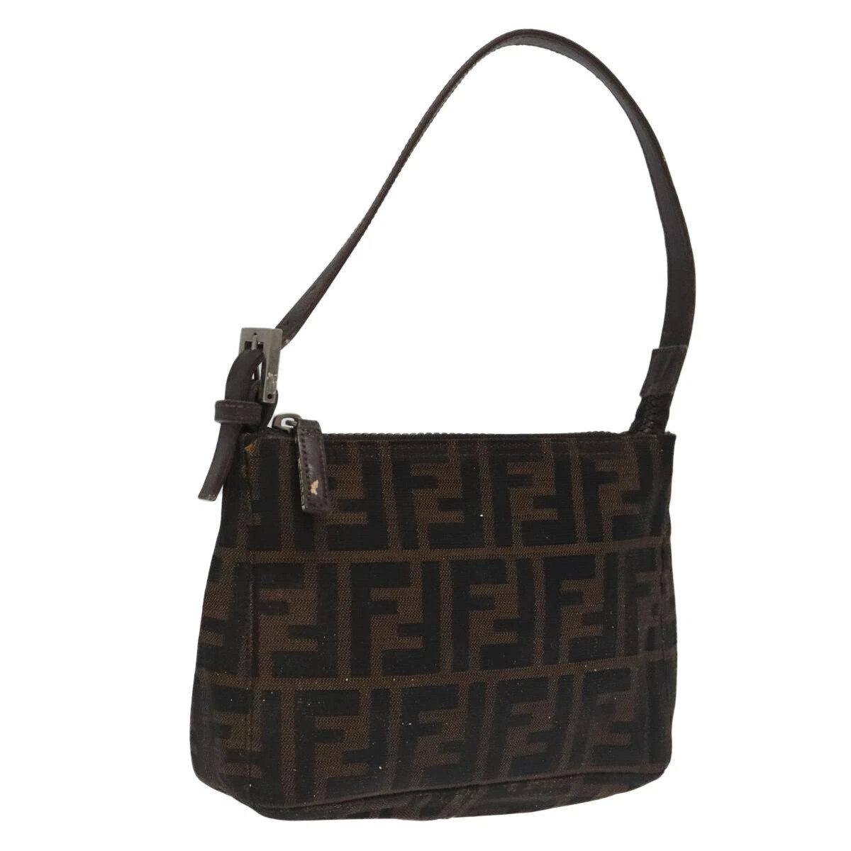 FENDI Zucca Canvas Hand Bag Brown Black Silver Auth 98788  | eBay | eBay US