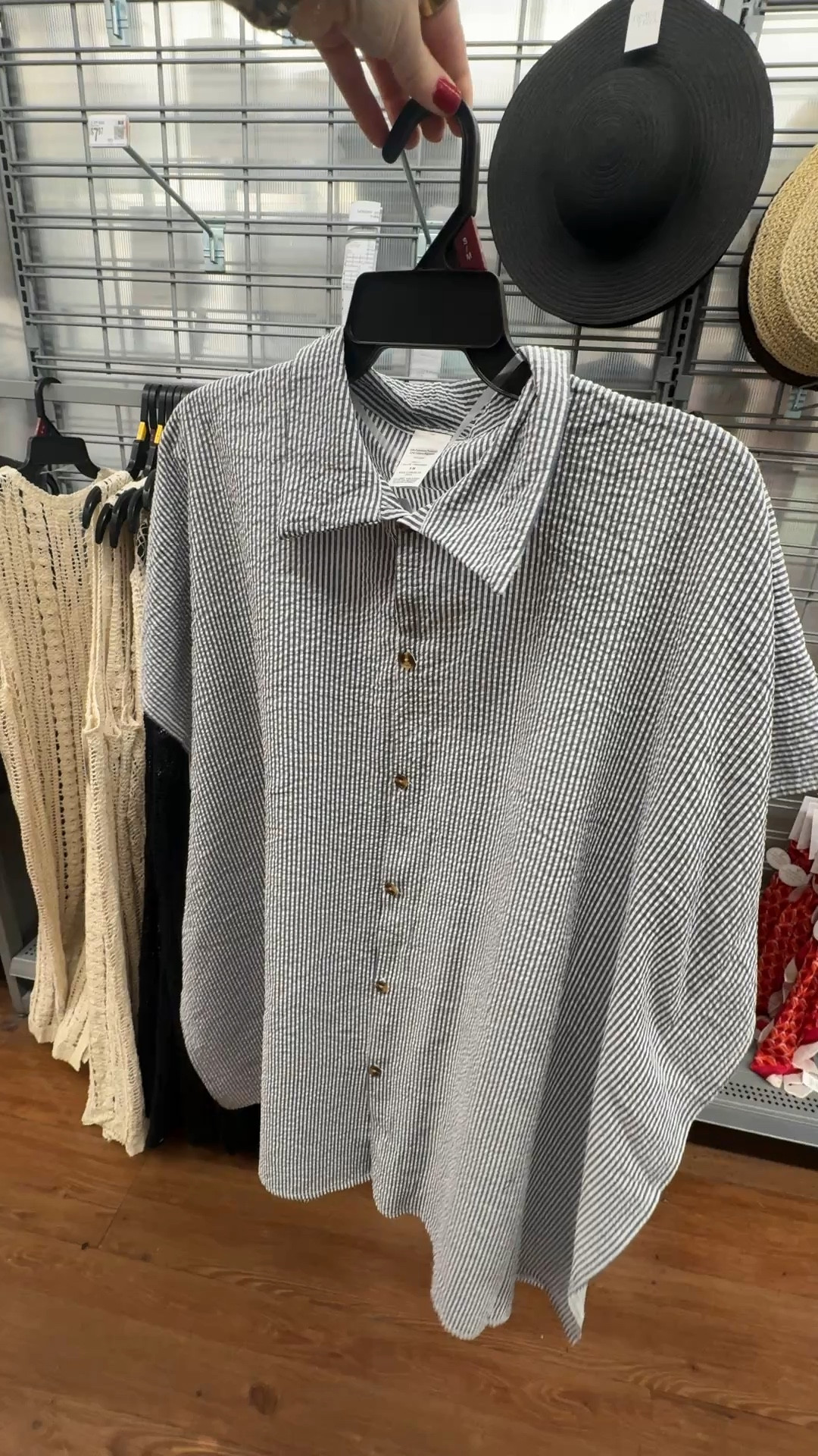 Such a cute button up swim coverup from Walmart! 

#LTKSwim #LTKootd