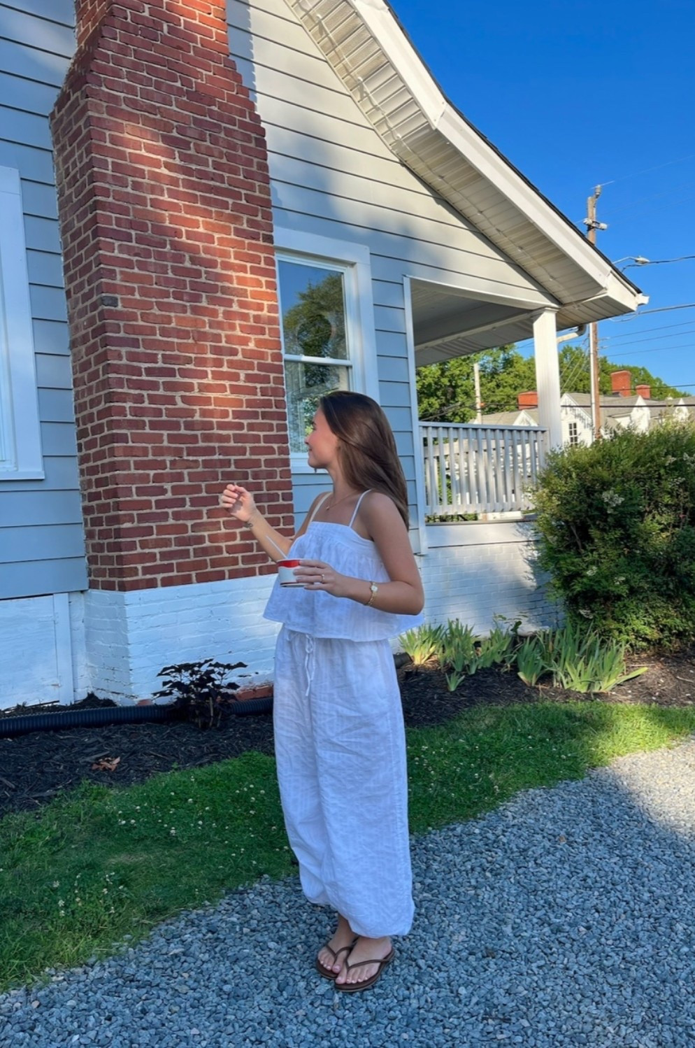 Wearing my usual size (xs) I’m 5’2” and these are not see-through, but I would wear nude colors underneath as white will almost always show something dark or bright colored!