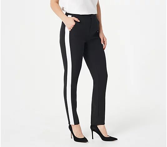 StyleList by Micaela Regular Side Inset Woven Pant | QVC