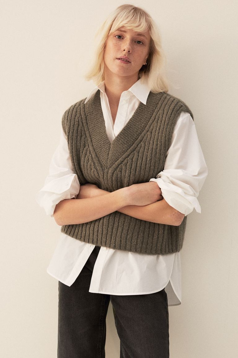 Rib-knit sweater vest | H&M (UK, MY, IN, SG, PH, TW, HK)